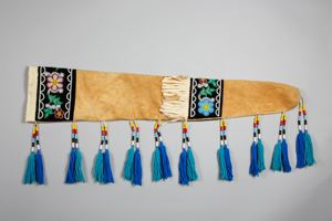 Image: Beaded caribou and moose hide rifle case